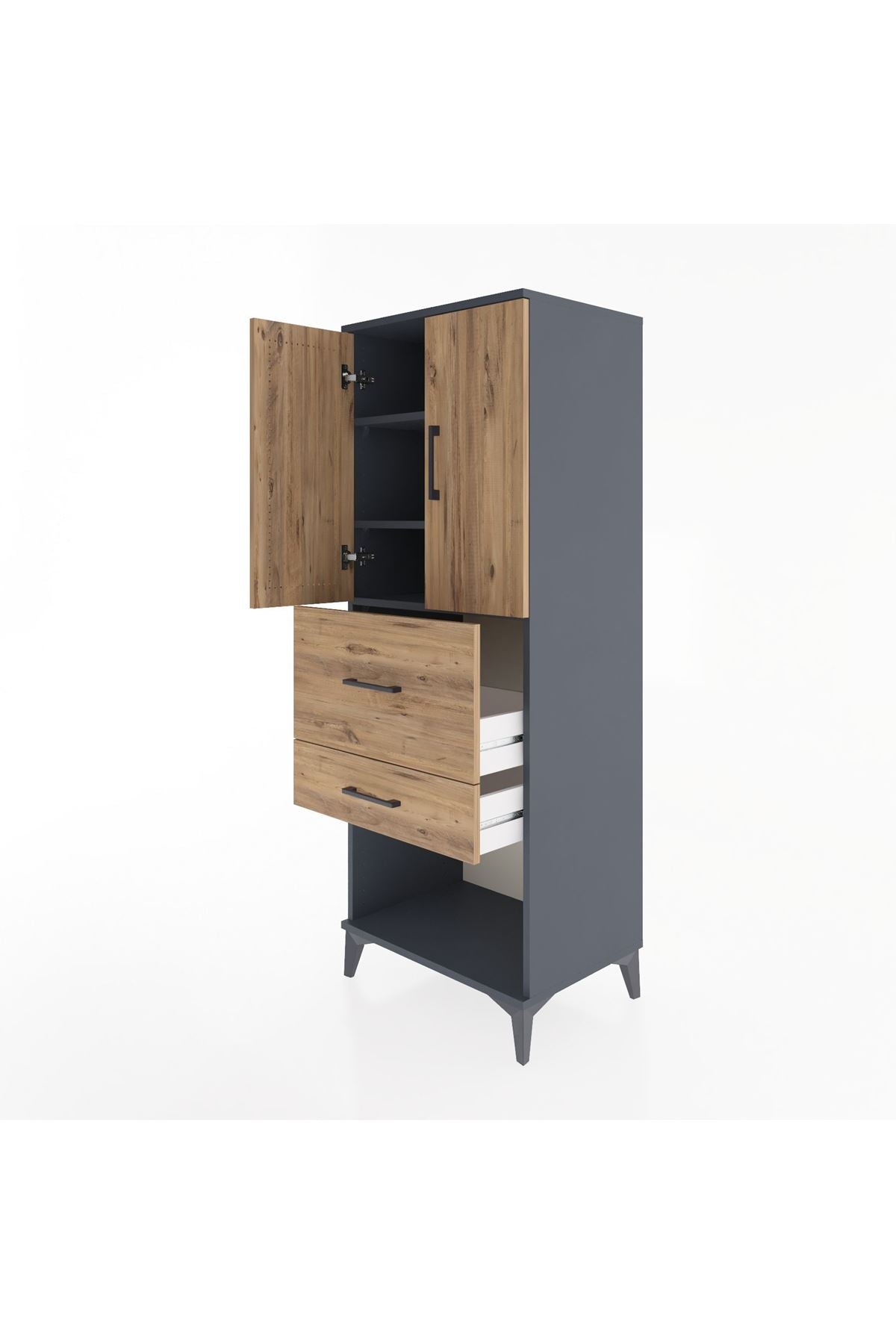 Hyperion Dolap 3 Raflı 2 Çekmeceli 2 Kapaklı 60x44x163 - S53M031V6B