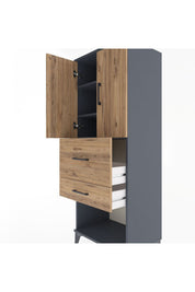 Hyperion Dolap 3 Raflı 2 Çekmeceli 2 Kapaklı 60x44x163 - S53M031V6B