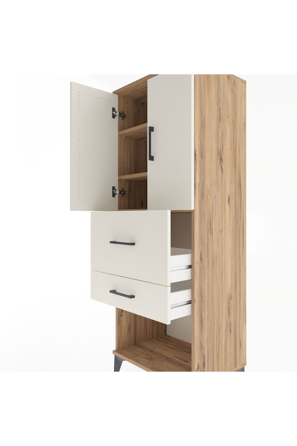 Hyperion Dolap 3 Raflı 2 Çekmeceli 2 Kapaklı 60x44x163 - S53M031V7B