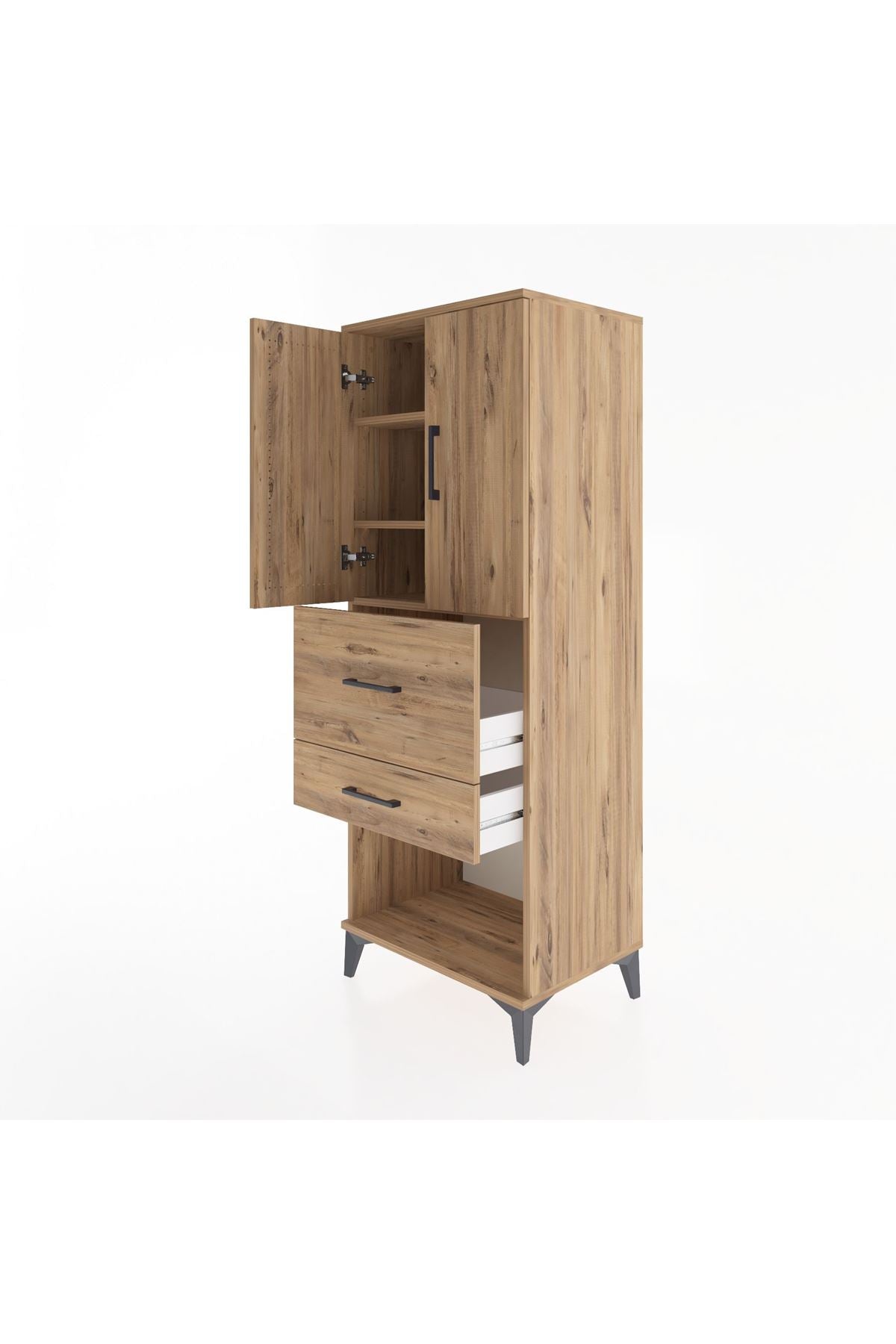 Hyperion Dolap 3 Raflı 2 Çekmeceli 2 Kapaklı 60x44x163 - S53M031V9B