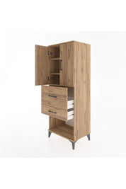 Hyperion Dolap 3 Raflı 2 Çekmeceli 2 Kapaklı 60x44x163 - S53M031V9B