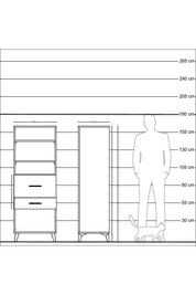 Hyperion Dolap 3 Raflı 2 Çekmeceli 60x44x163 - S53M032V4B
