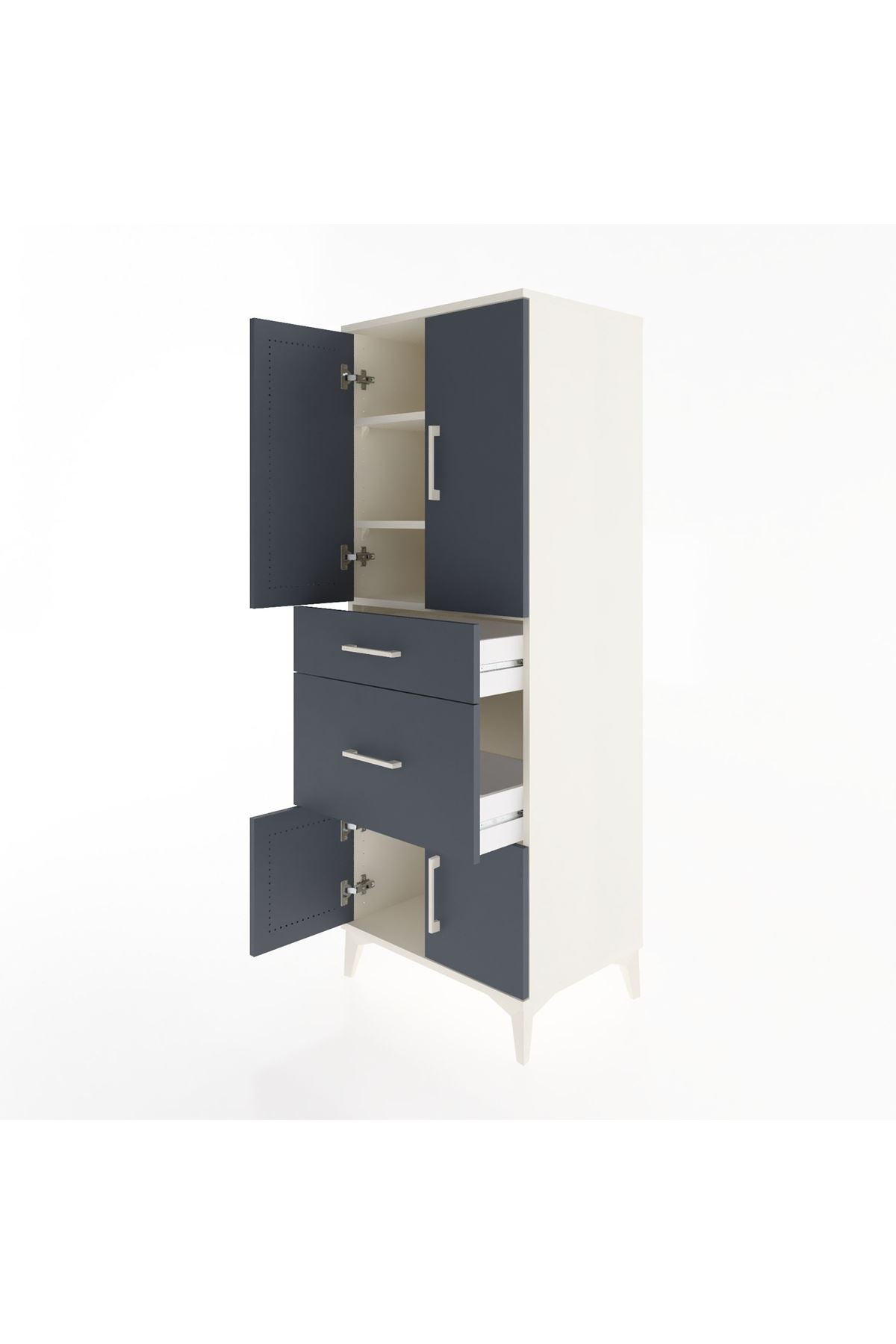 Hyperion Dolap 3 Raflı 2 Çekmeceli 4 Kapaklı 60x44x163 - S53M033V2B