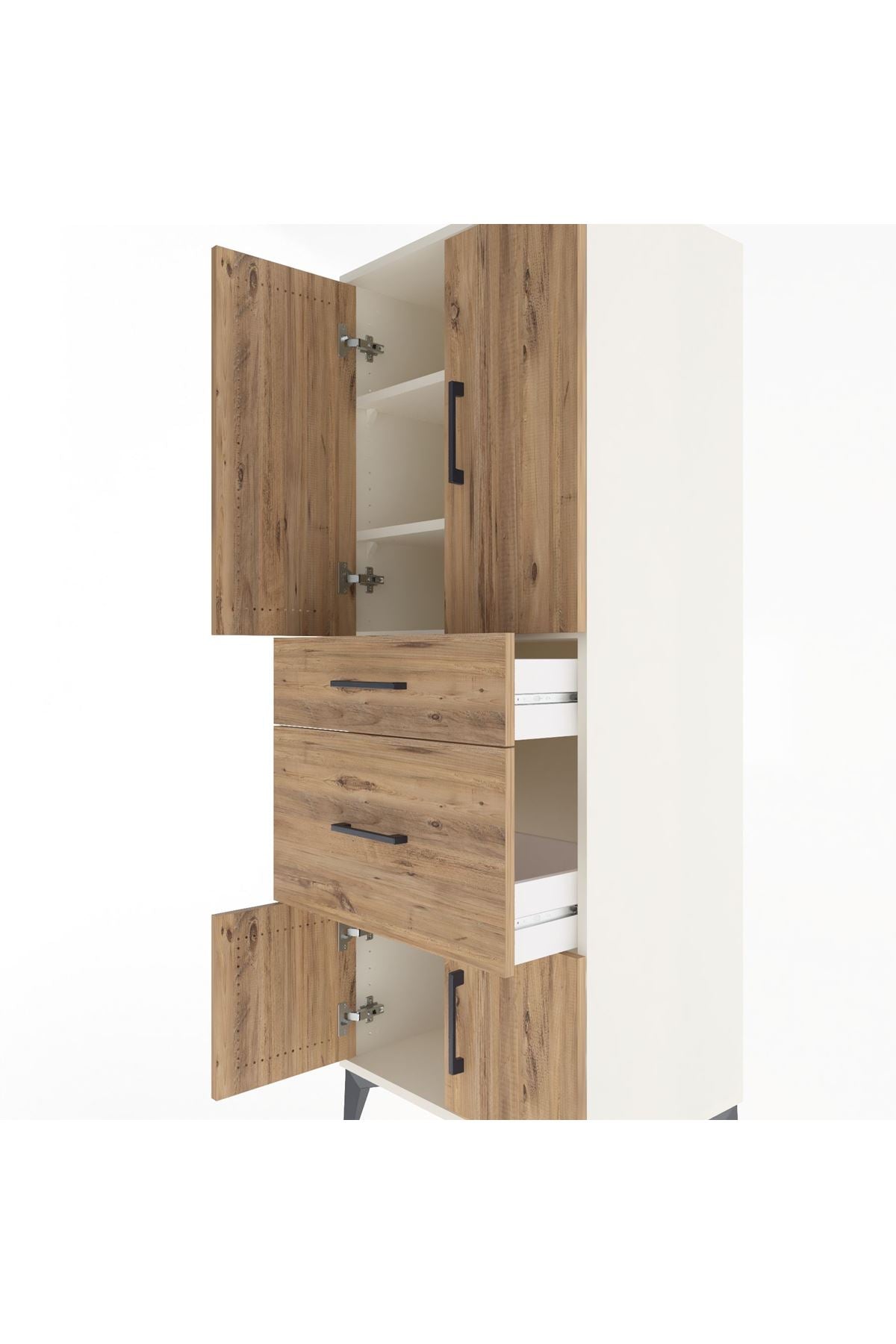 Hyperion Dolap 3 Raflı 2 Çekmeceli 4 Kapaklı 60x44x163 - S53M033V3B