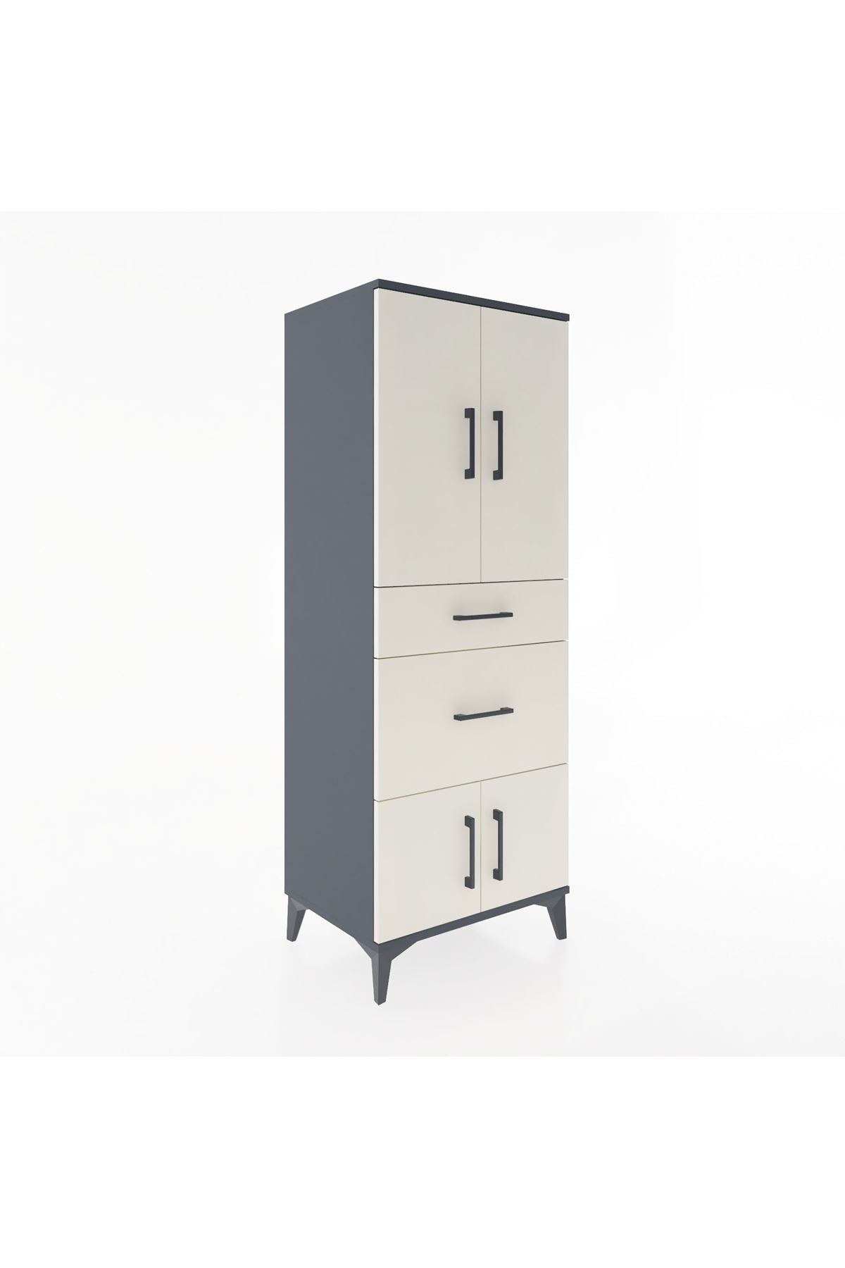 Hyperion Dolap 3 Raflı 2 Çekmeceli 4 Kapaklı 60x44x163 - S53M033V4B