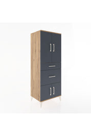 Hyperion Dolap 3 Raflı 2 Çekmeceli 4 Kapaklı 60x44x163 - S53M033V8B