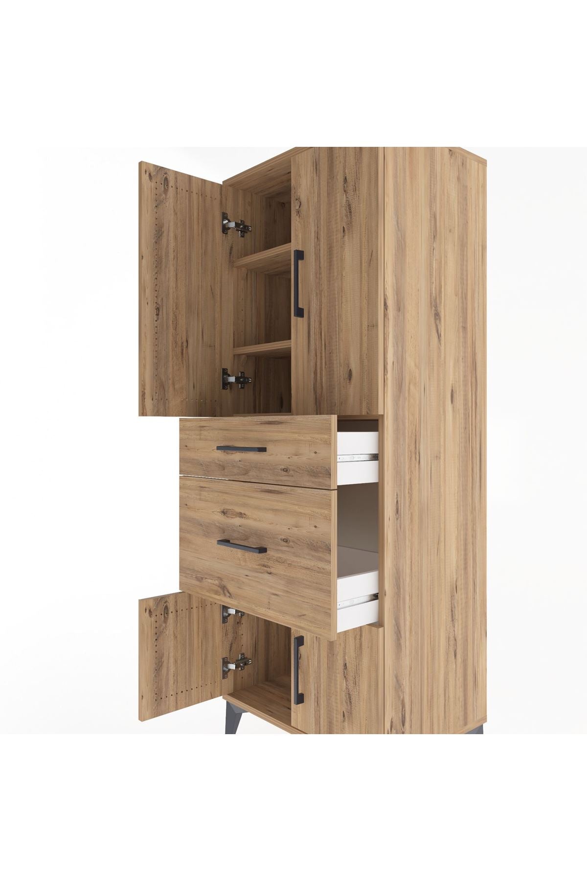 Hyperion Dolap 3 Raflı 2 Çekmeceli 4 Kapaklı 60x44x163 - S53M033V9B