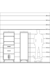Hyperion Dolap 3 Raflı 2 Çekmeceli 2 Kapaklı 60x44x163 - S53M034V1B