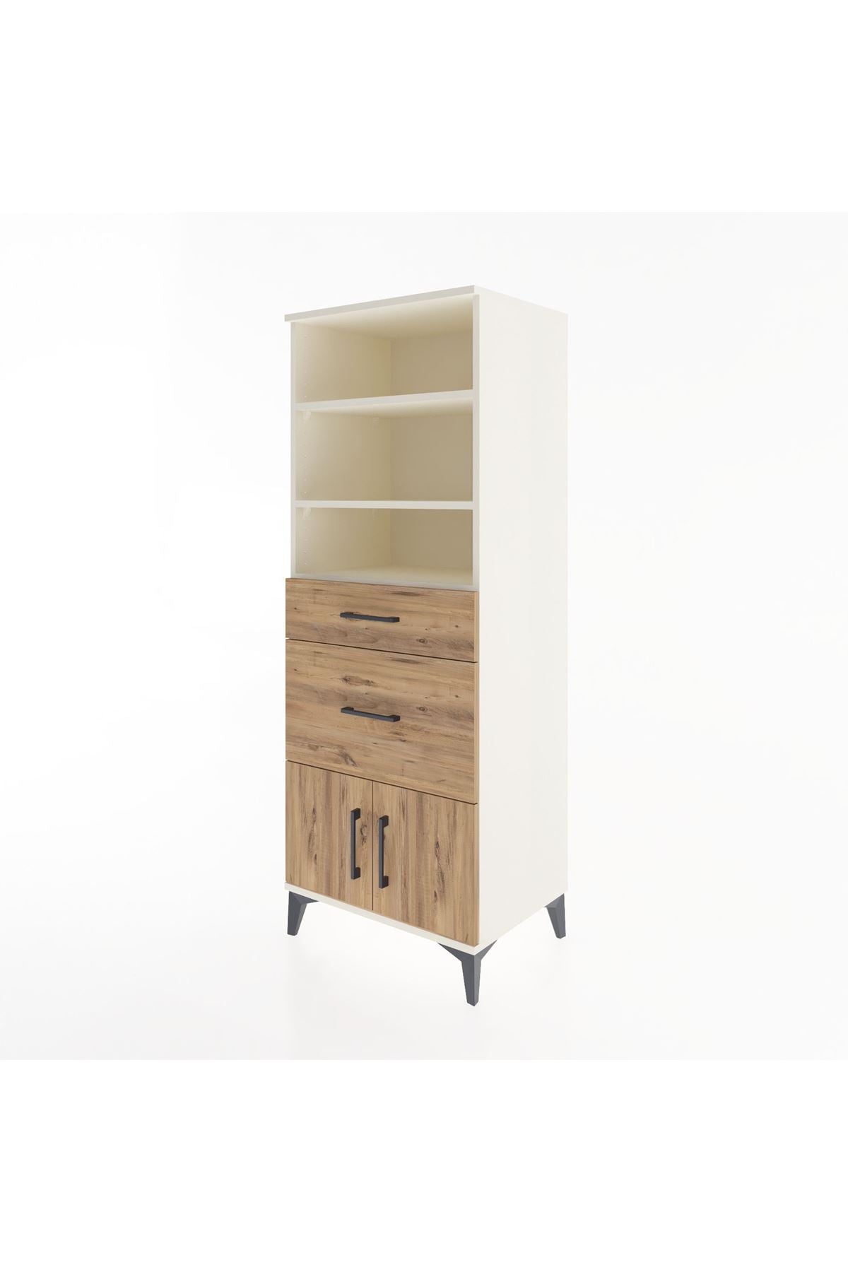 Hyperion Dolap 3 Raflı 2 Çekmeceli 2 Kapaklı 60x44x163 - S53M034V3B