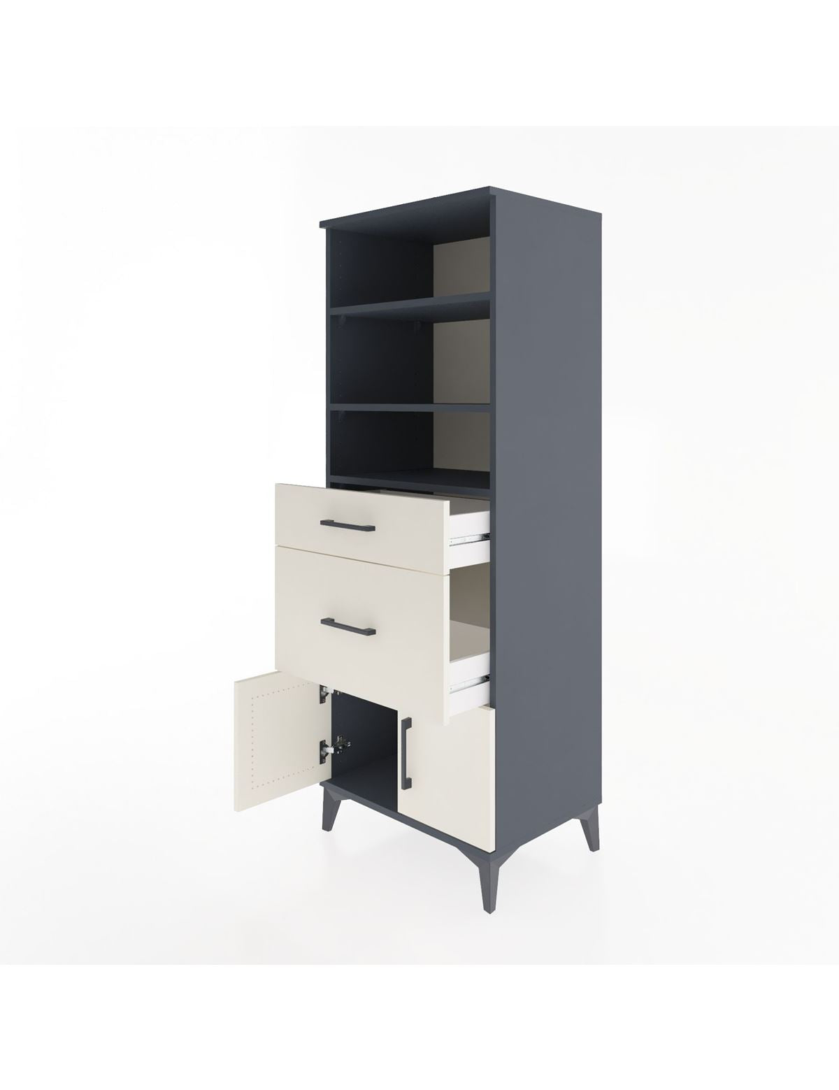 Hyperion Dolap 3 Raflı 2 Çekmeceli 2 Kapaklı 60x44x163 - S53M034V4B