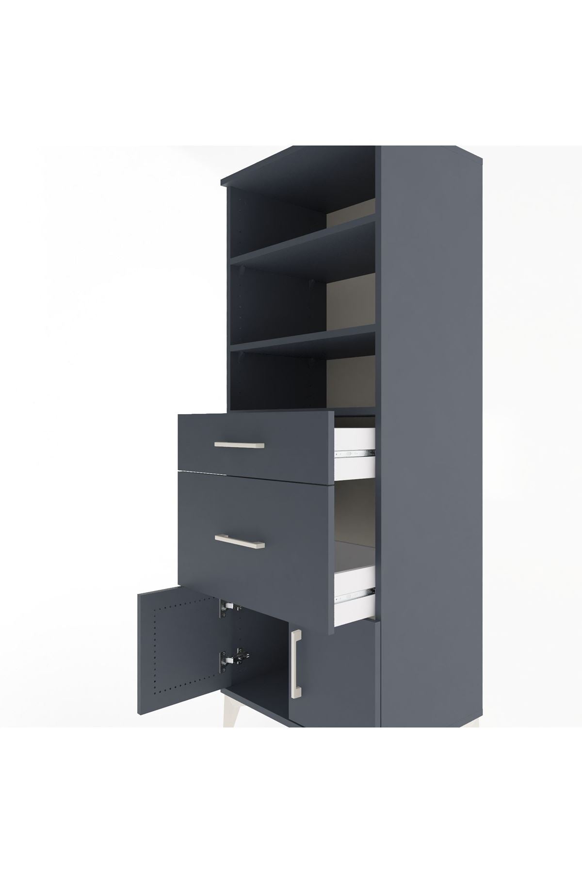 Hyperion Dolap 3 Raflı 2 Çekmeceli 2 Kapaklı 60x44x163 - S53M034V5B