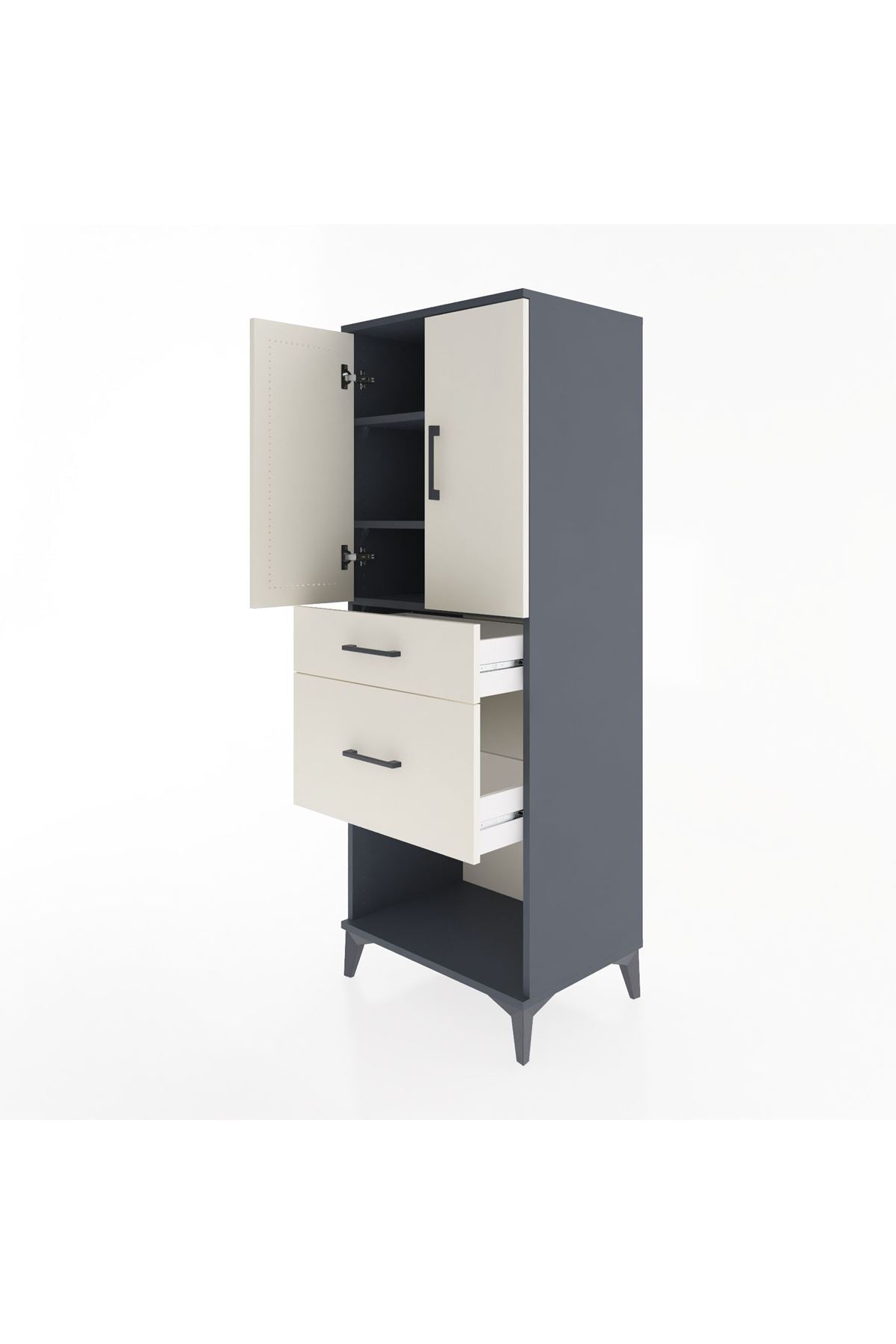 Hyperion Dolap 3 Raflı 2 Çekmeceli 2 Kapaklı 60x44x163 - S53M035V4B