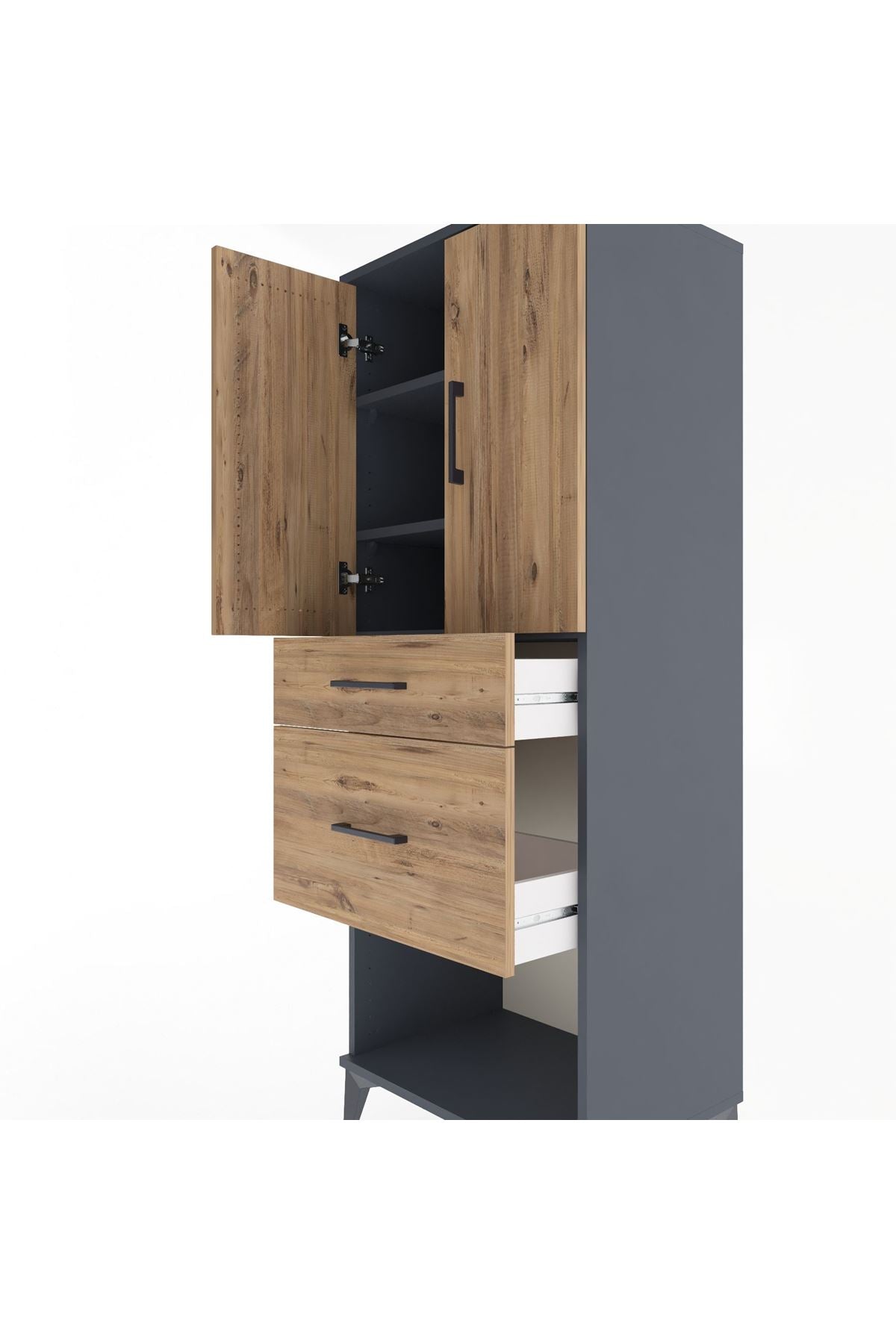 Hyperion Dolap 3 Raflı 2 Çekmeceli 2 Kapaklı 60x44x163 - S53M035V6B