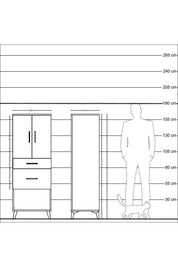 Hyperion Dolap 3 Raflı 2 Çekmeceli 2 Kapaklı 60x44x163 - S53M035V8B