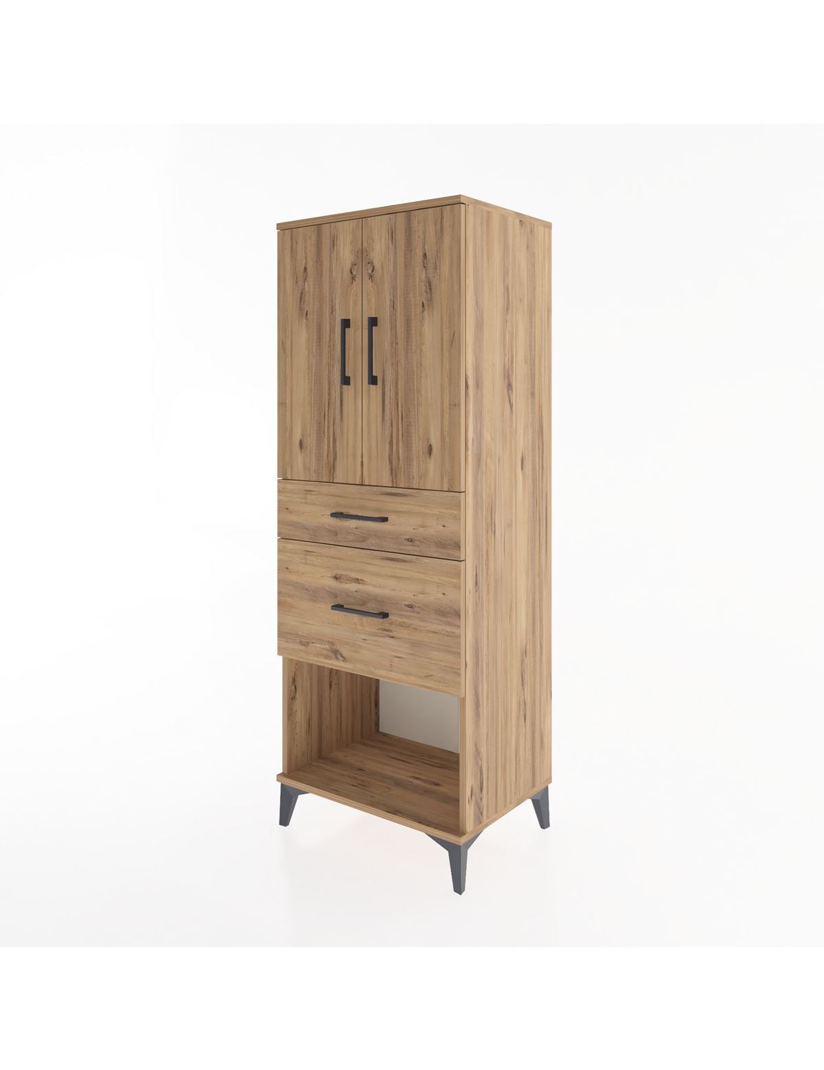 Hyperion Dolap 3 Raflı 2 Çekmeceli 2 Kapaklı 60x44x163 - S53M035V9B