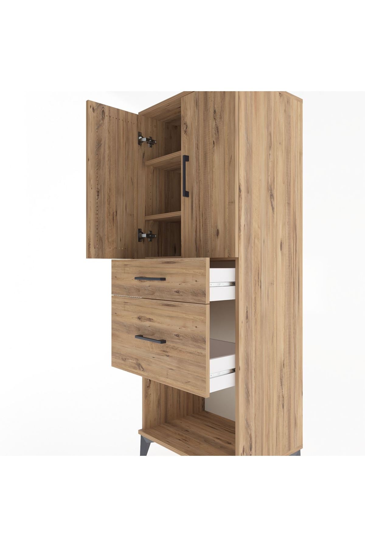 Hyperion Dolap 3 Raflı 2 Çekmeceli 2 Kapaklı 60x44x163 - S53M035V9B