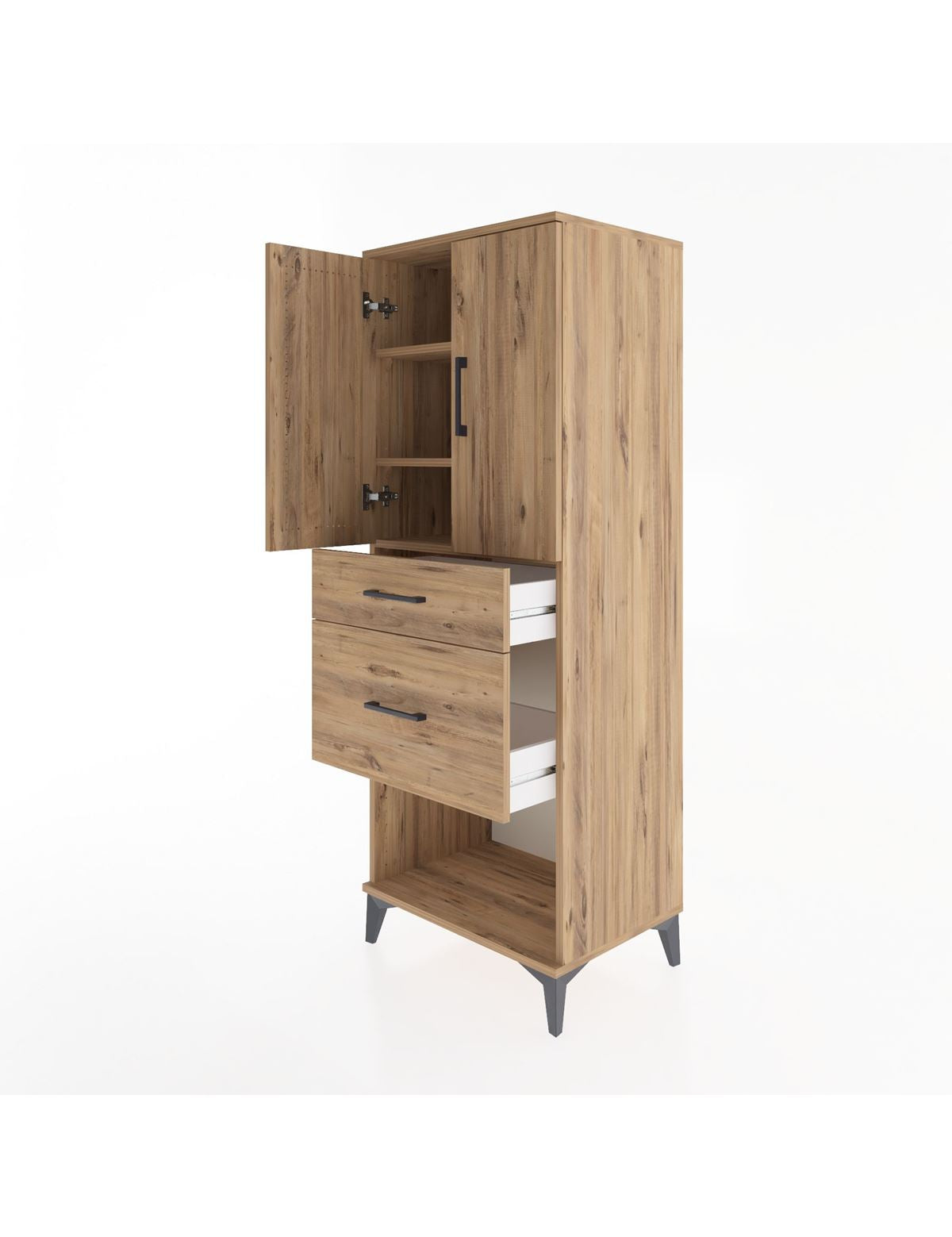 Hyperion Dolap 3 Raflı 2 Çekmeceli 2 Kapaklı 60x44x163 - S53M035V9B