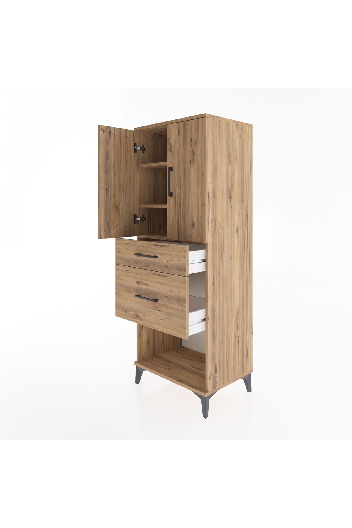 Hyperion Dolap 3 Raflı 2 Çekmeceli 2 Kapaklı 60x44x163 - S53M035V9B