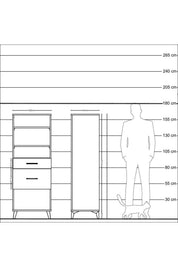 Hyperion Dolap 3 Raflı 2 Çekmeceli 60x44x163 - S53M036V3B
