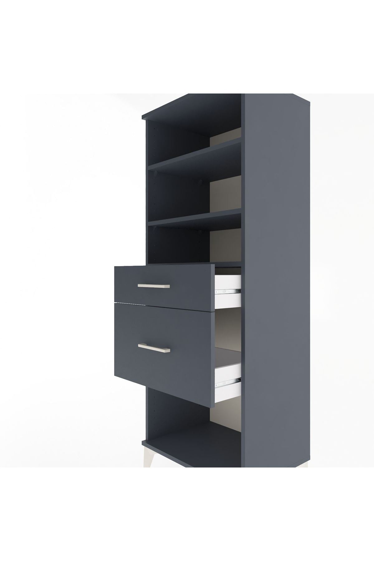 Hyperion Dolap 3 Raflı 2 Çekmeceli 60x44x163 - S53M036V5B