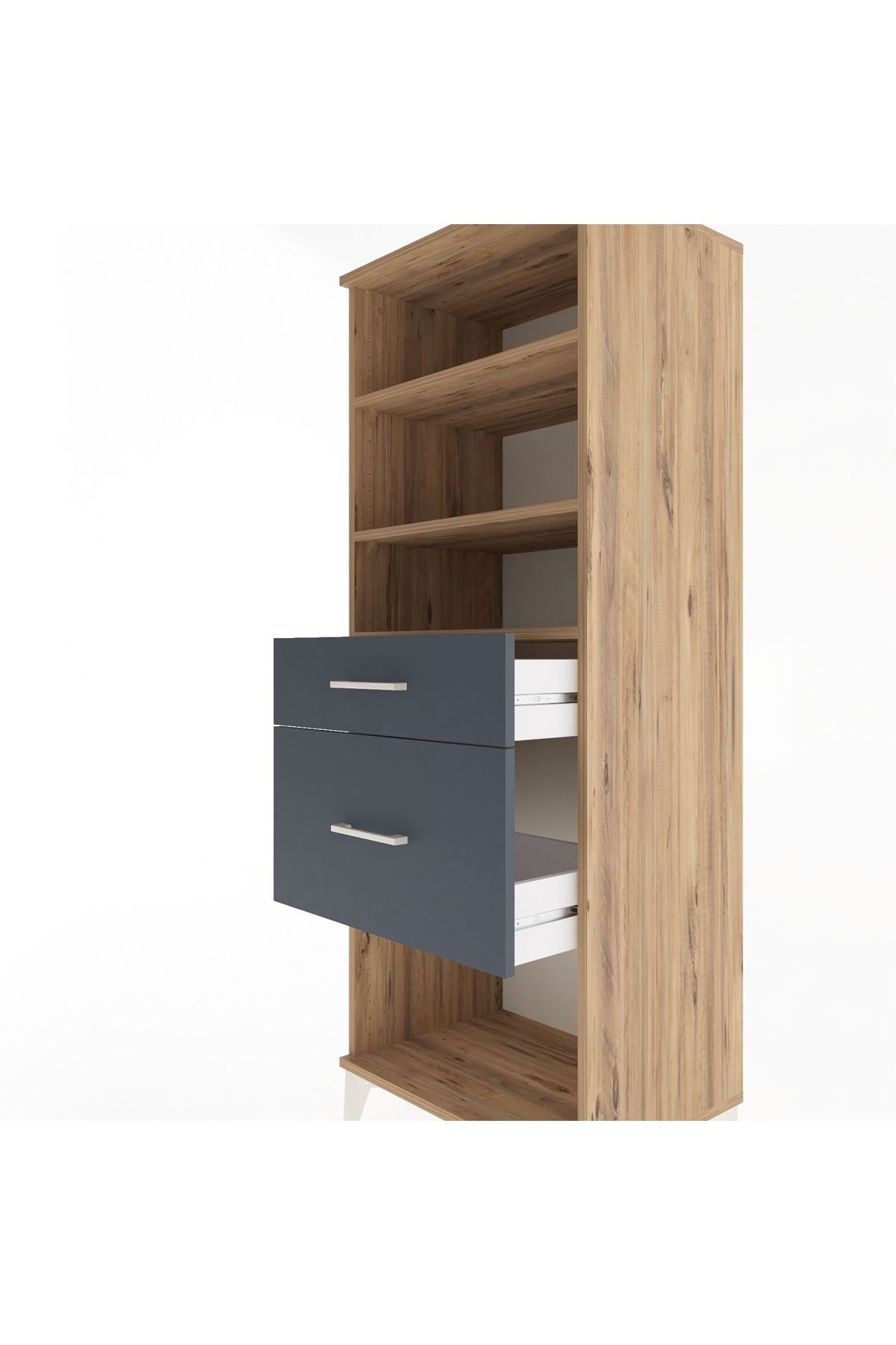 Hyperion Dolap 3 Raflı 2 Çekmeceli 60x44x163 - S53M036V8B
