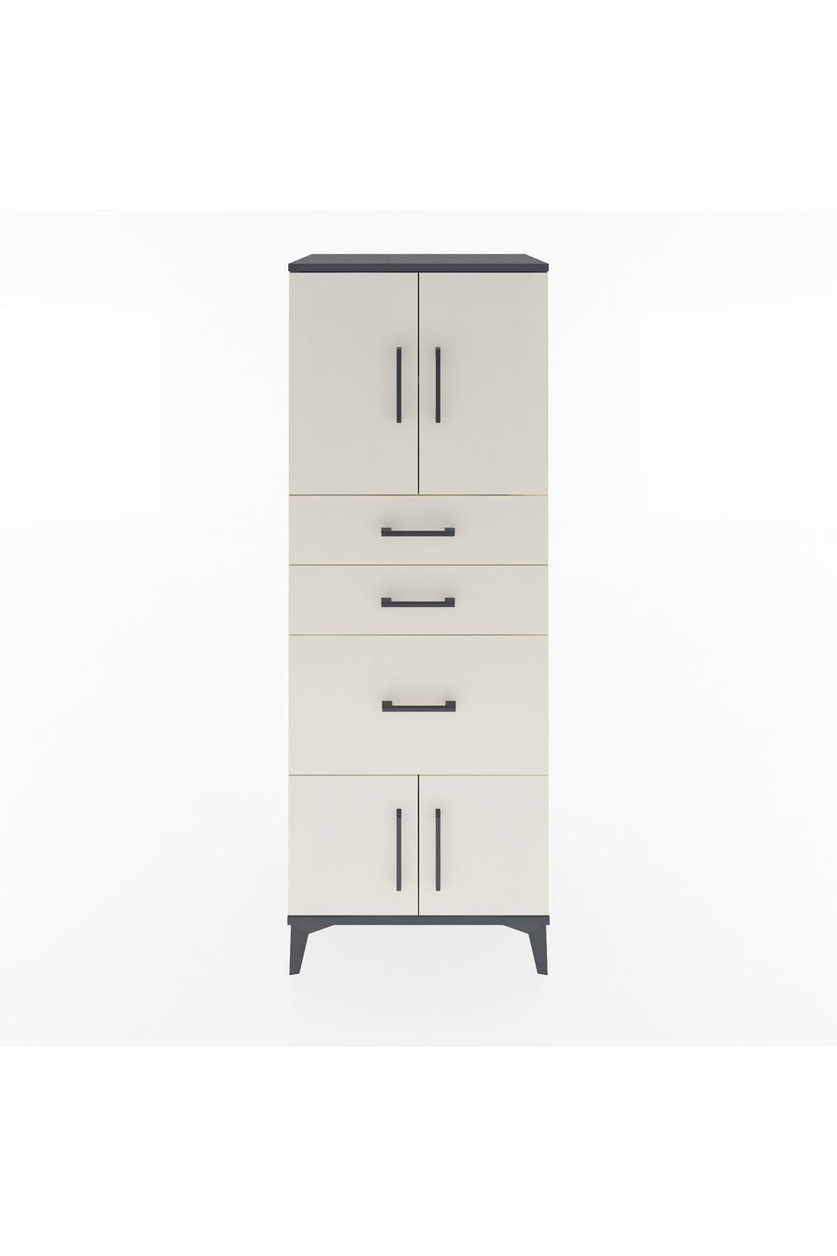 Hyperion Dolap 2 Raflı 3 Çekmeceli 4 Kapaklı 60x44x163 - S53M037V4B