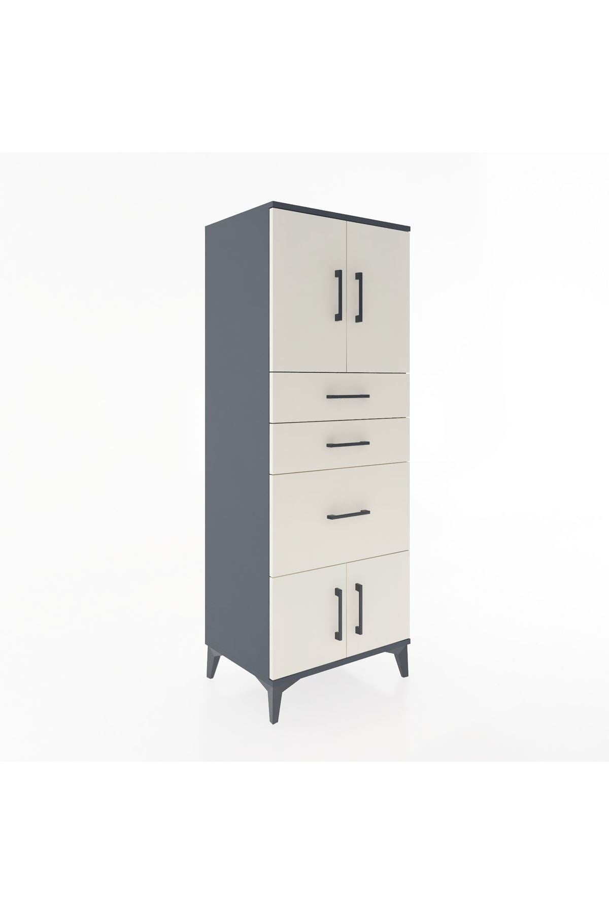Hyperion Dolap 2 Raflı 3 Çekmeceli 4 Kapaklı 60x44x163 - S53M037V4B
