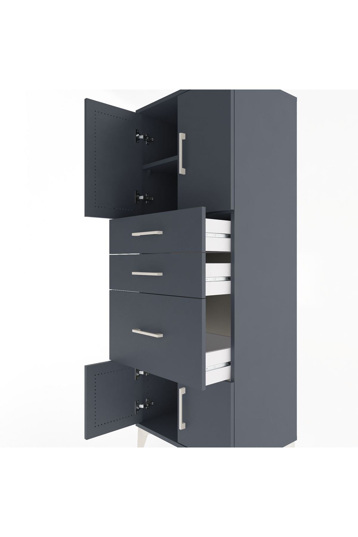 Hyperion Dolap 2 Raflı 3 Çekmeceli 4 Kapaklı 60x44x163 - S53M037V5B