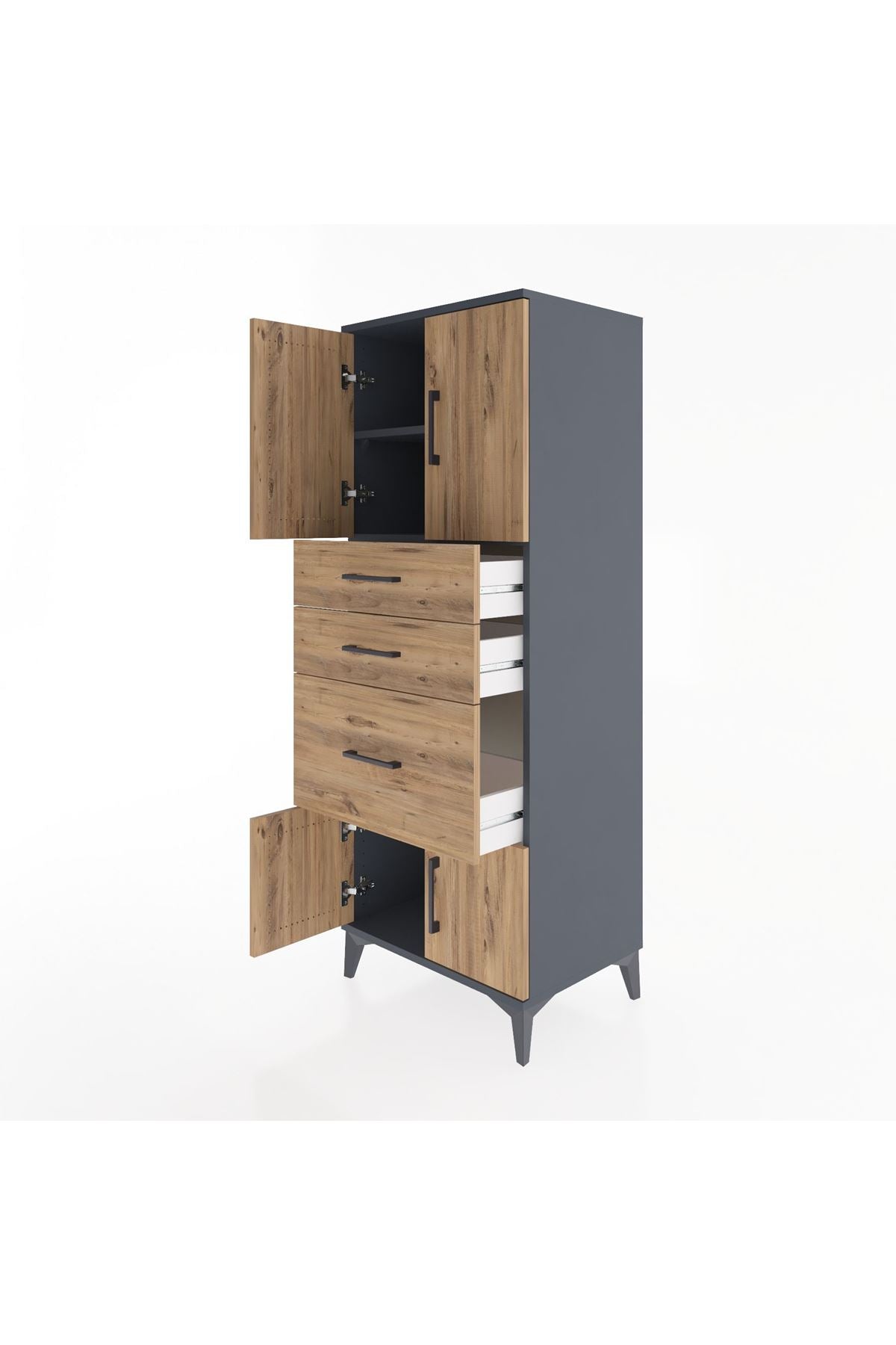 Hyperion Dolap 2 Raflı 3 Çekmeceli 4 Kapaklı 60x44x163 - S53M037V6B