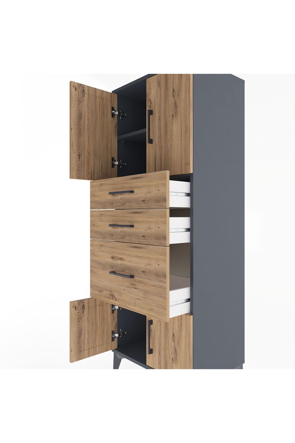 Hyperion Dolap 2 Raflı 3 Çekmeceli 4 Kapaklı 60x44x163 - S53M037V6B