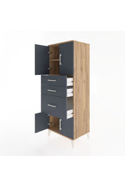 Hyperion Dolap 2 Raflı 3 Çekmeceli 4 Kapaklı 60x44x163 - S53M037V8B