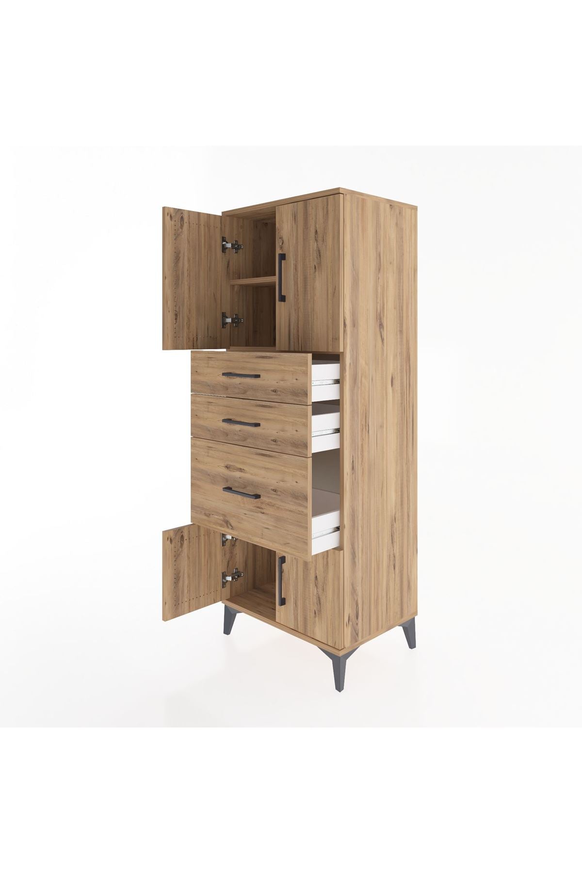 Hyperion Dolap 2 Raflı 3 Çekmeceli 4 Kapaklı 60x44x163 - S53M037V9B
