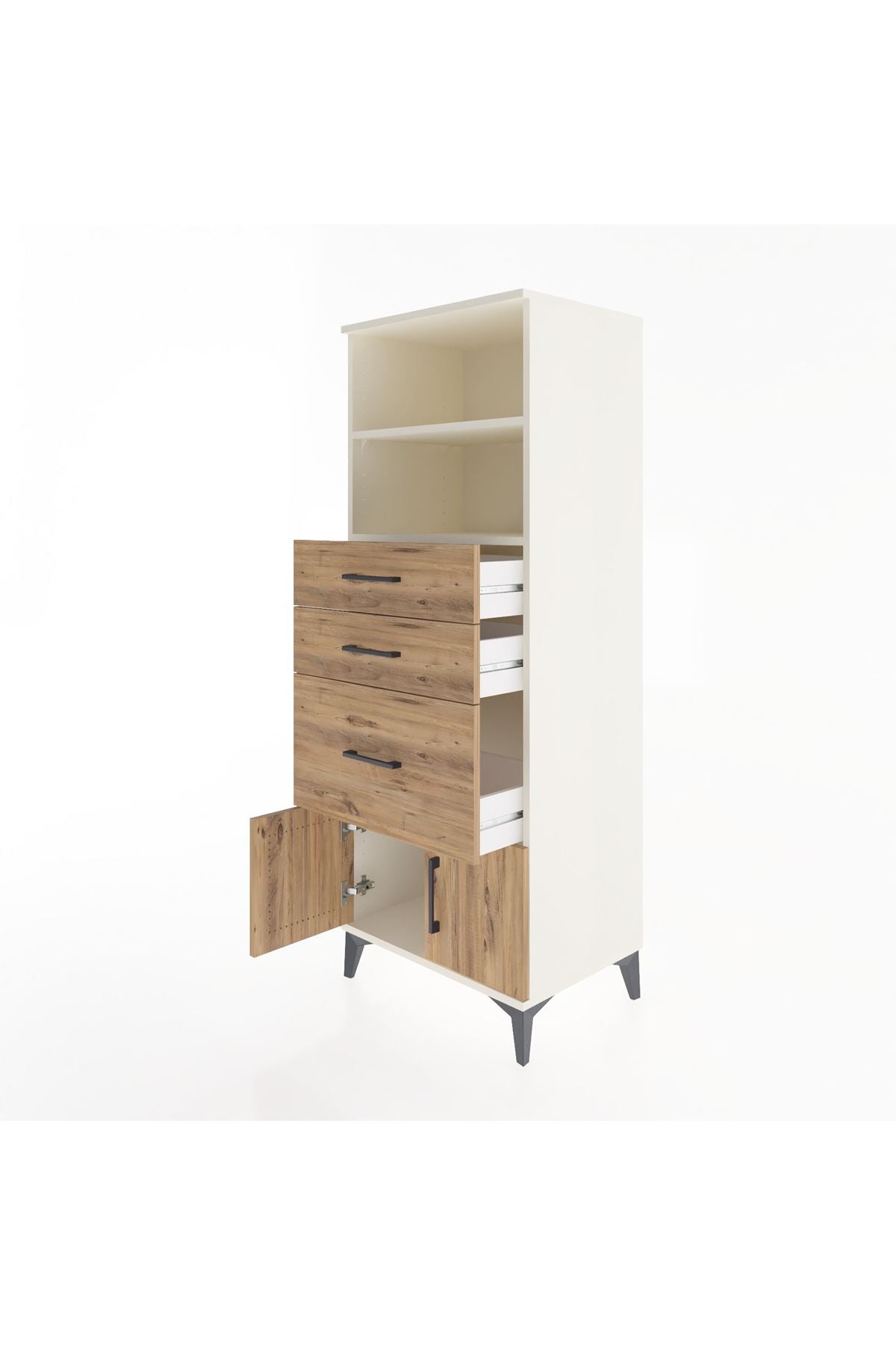 Hyperion Dolap 2 Raflı 3 Çekmeceli 2 Kapaklı 60x44x163 - S53M038V3B