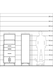 Hyperion Dolap 2 Raflı 3 Çekmeceli 2 Kapaklı 60x44x163 - S53M038V4B