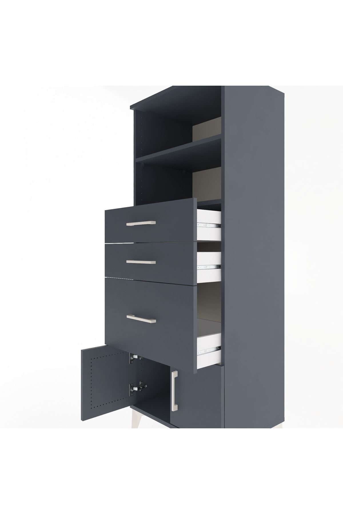 Hyperion Dolap 2 Raflı 3 Çekmeceli 2 Kapaklı 60x44x163 - S53M038V5B