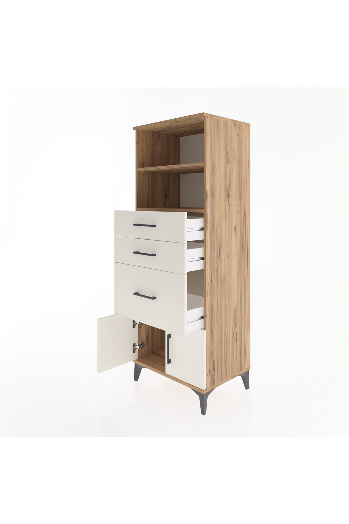 Hyperion Dolap 2 Raflı 3 Çekmeceli 2 Kapaklı 60x44x163 - S53M038V7B