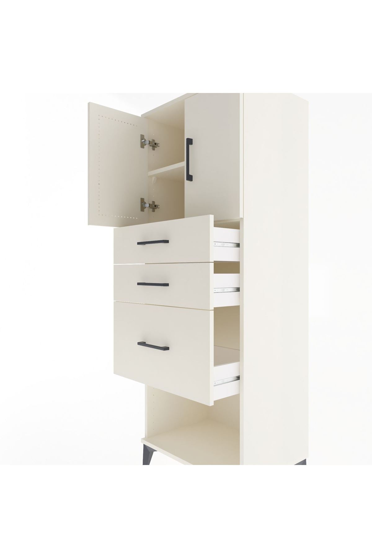 Hyperion Dolap 2 Raflı 3 Çekmeceli 2 Kapaklı 60x44x163 - S53M039V1B
