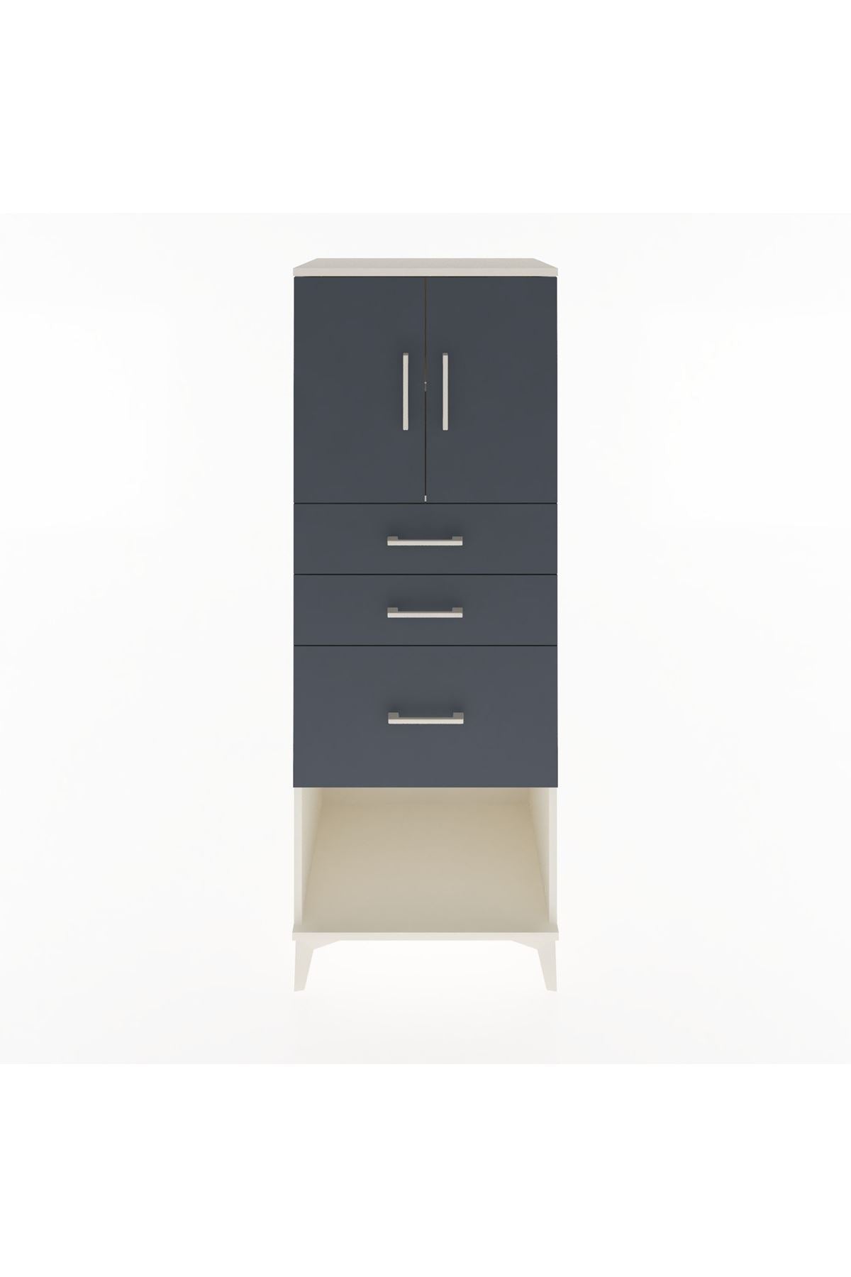 Hyperion Dolap 2 Raflı 3 Çekmeceli 2 Kapaklı 60x44x163 - S53M039V2B