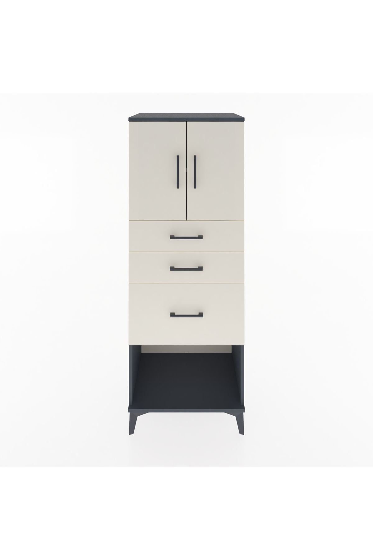 Hyperion Dolap 2 Raflı 3 Çekmeceli 2 Kapaklı 60x44x163 - S53M039V4B