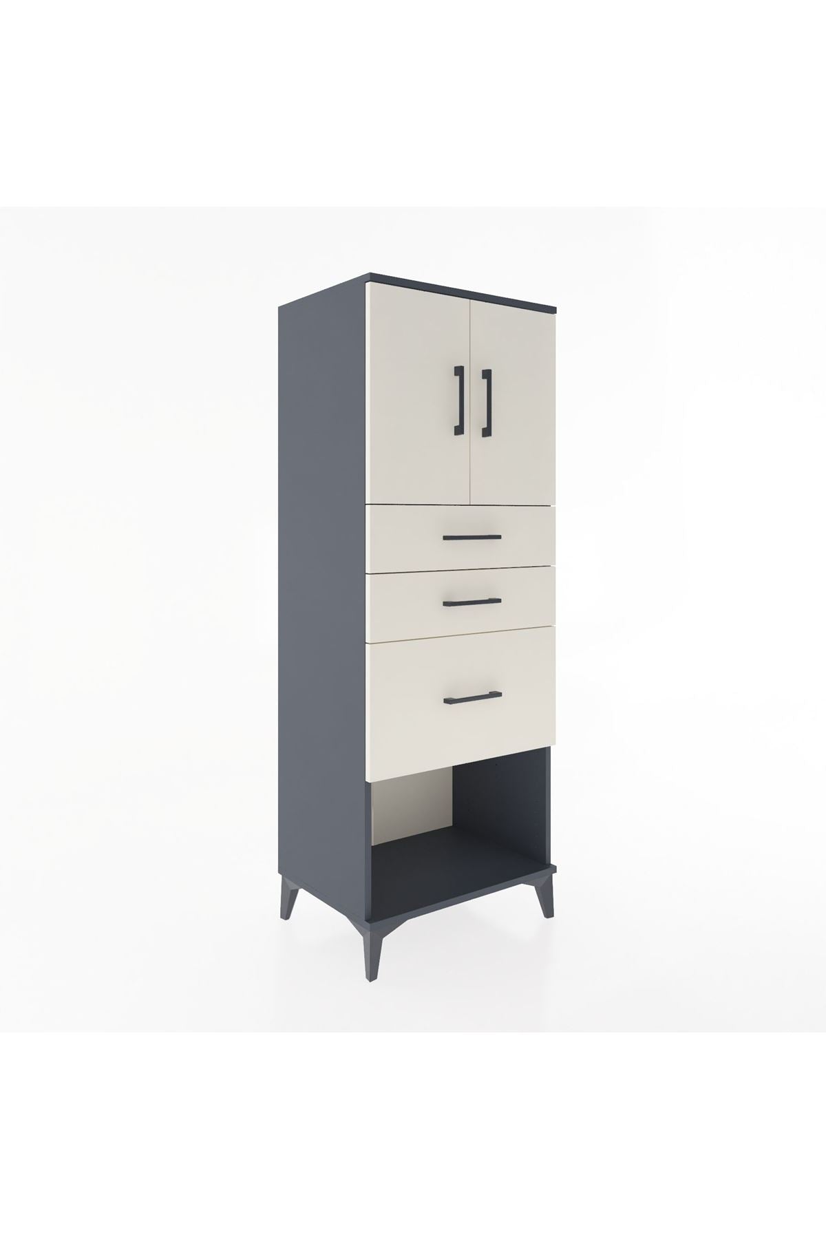 Hyperion Dolap 2 Raflı 3 Çekmeceli 2 Kapaklı 60x44x163 - S53M039V4B