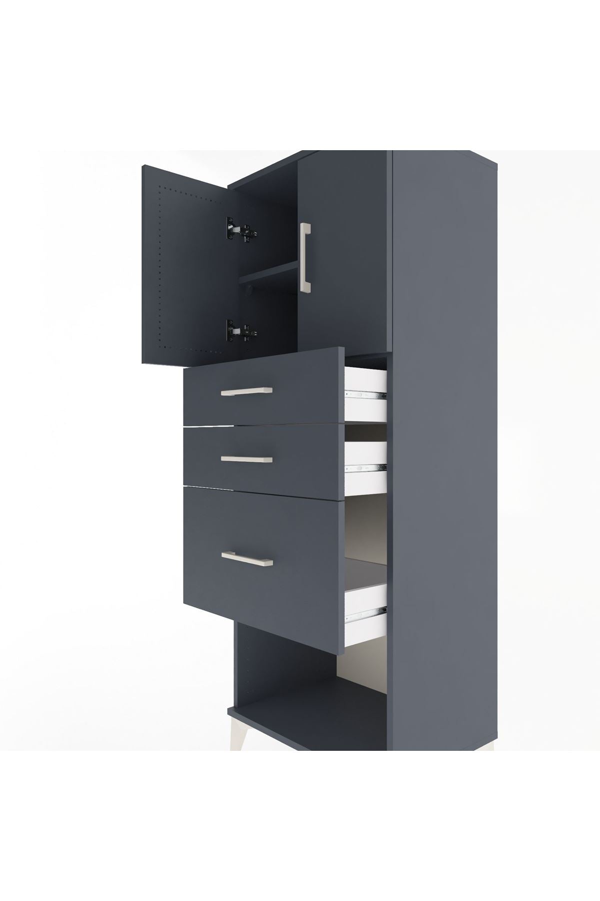 Hyperion Dolap 2 Raflı 3 Çekmeceli 2 Kapaklı 60x44x163 - S53M039V5B