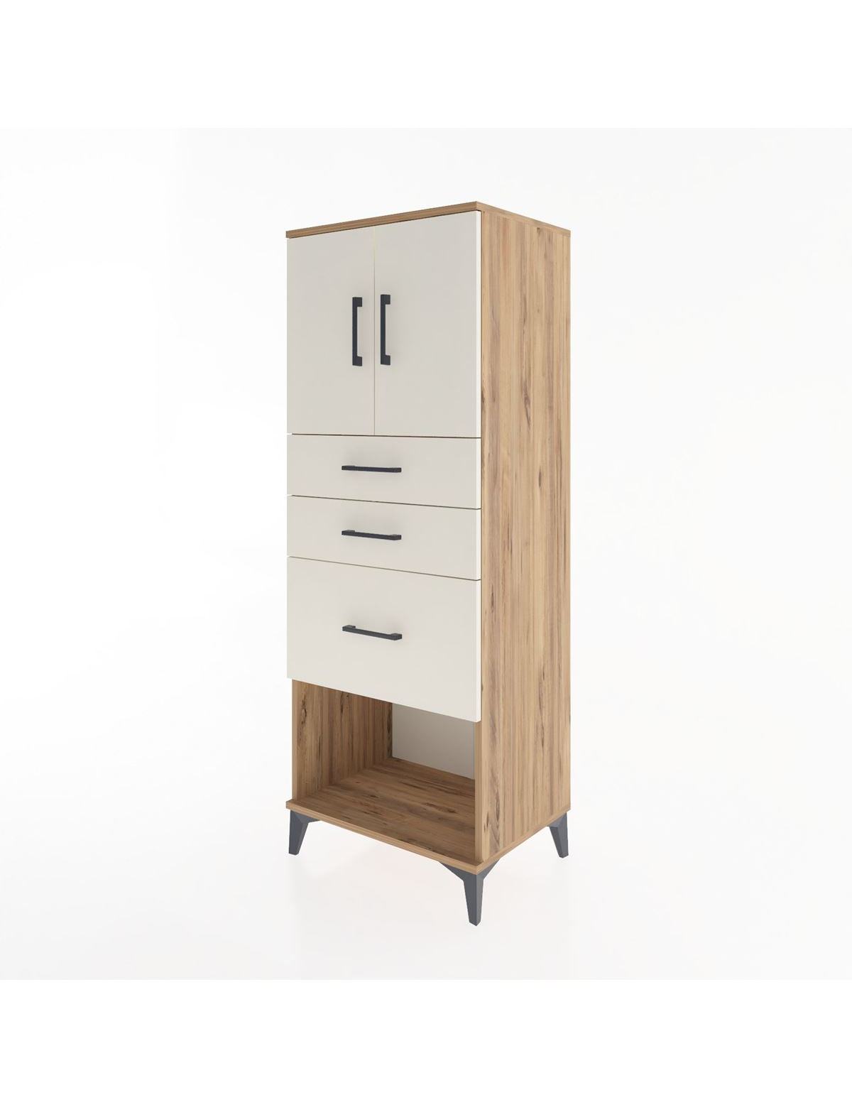 Hyperion Dolap 2 Raflı 3 Çekmeceli 2 Kapaklı 60x44x163 - S53M039V7B