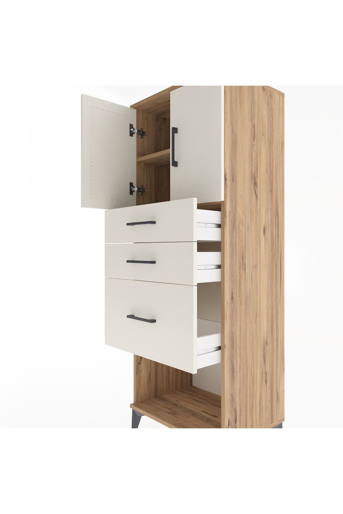 Hyperion Dolap 2 Raflı 3 Çekmeceli 2 Kapaklı 60x44x163 - S53M039V7B