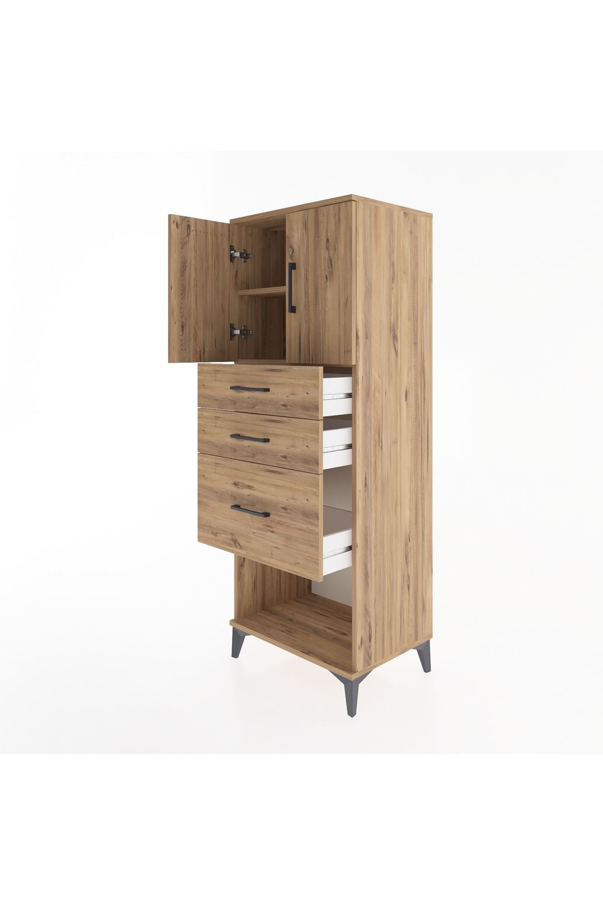 Hyperion Dolap 2 Raflı 3 Çekmeceli 2 Kapaklı 60x44x163 - S53M039V9B