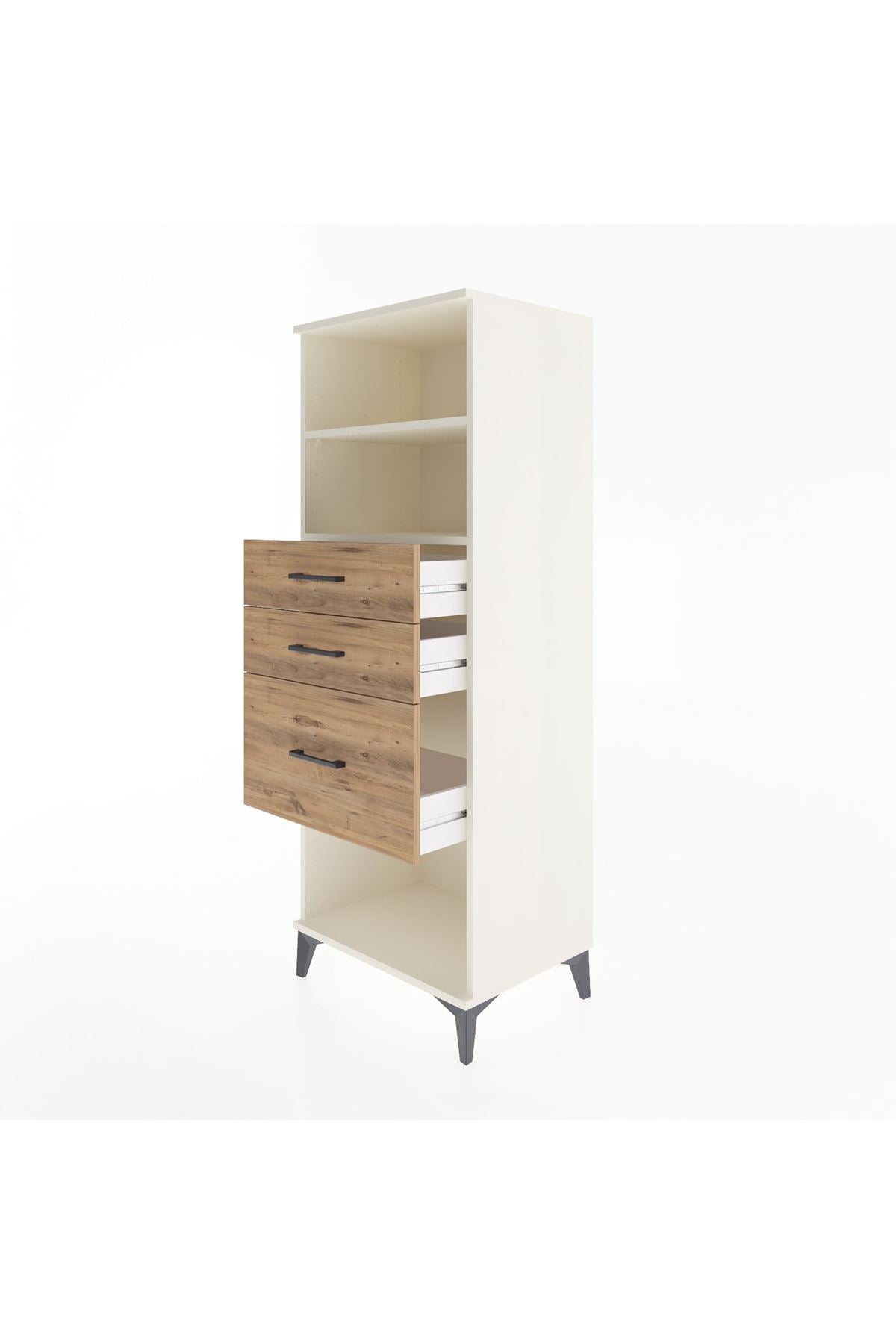 Hyperion Dolap 2 Raflı 3 Çekmeceli 60x44x163 - S53M040V3B
