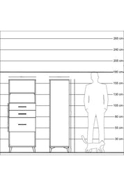 Hyperion Dolap 2 Raflı 3 Çekmeceli 60x44x163 - S53M040V3B