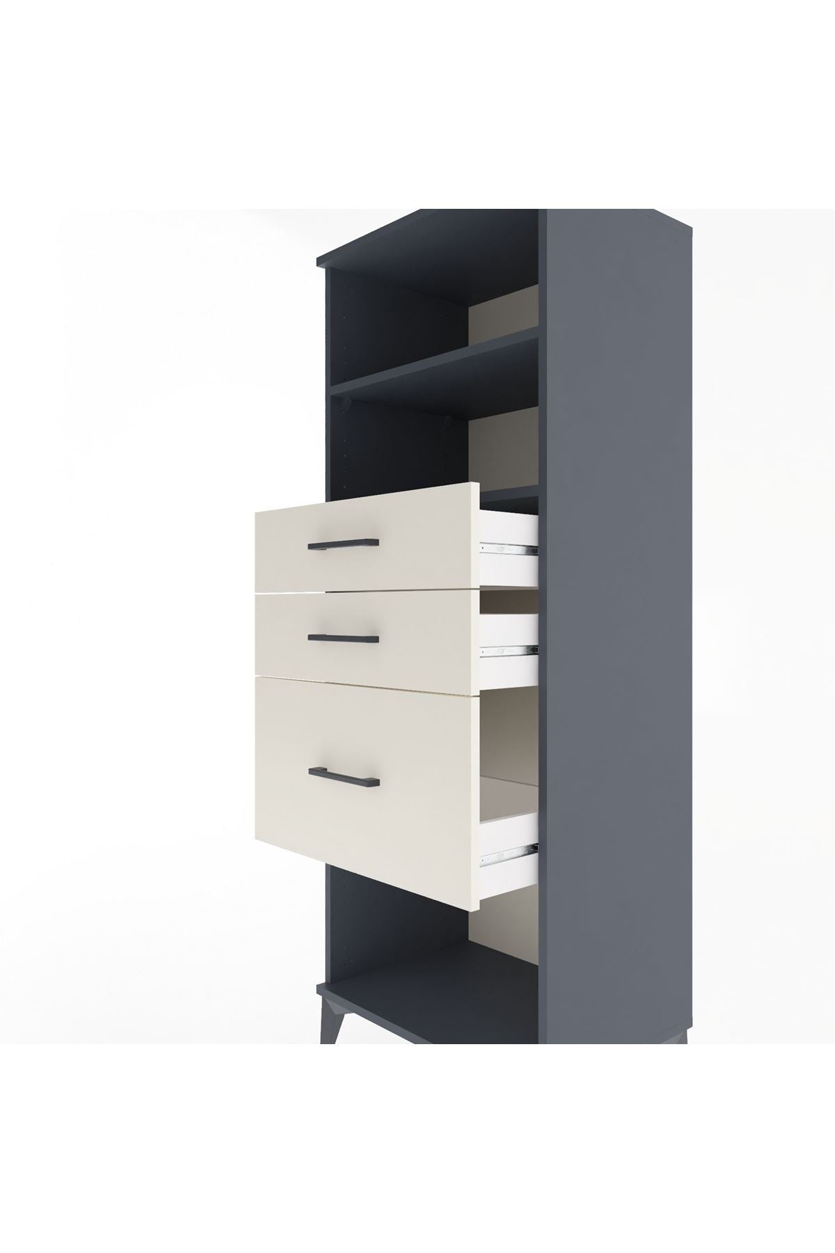 Hyperion Dolap 2 Raflı 3 Çekmeceli 60x44x163 - S53M040V4B