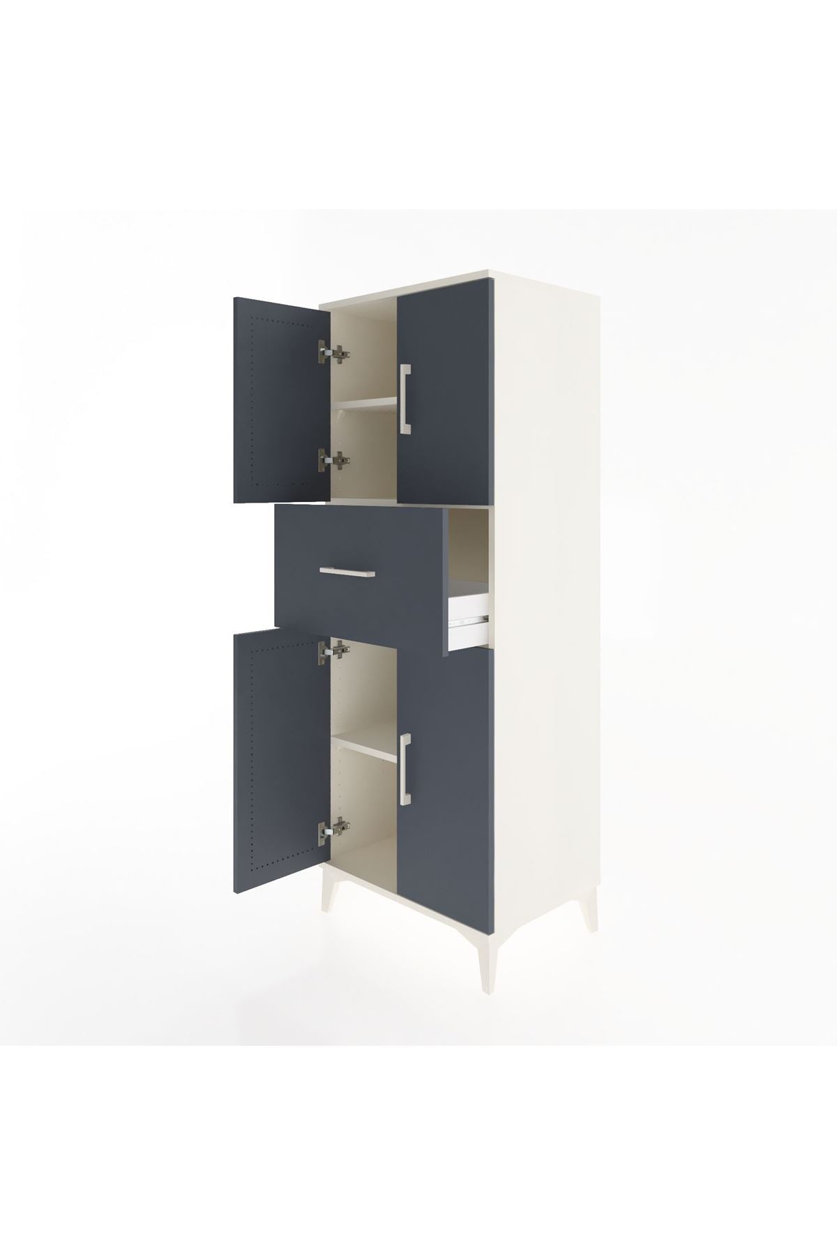 Hyperion Dolap 3 Raflı Tek Çekmeceli 4 Kapaklı 60x44x163 - S53M041V2B