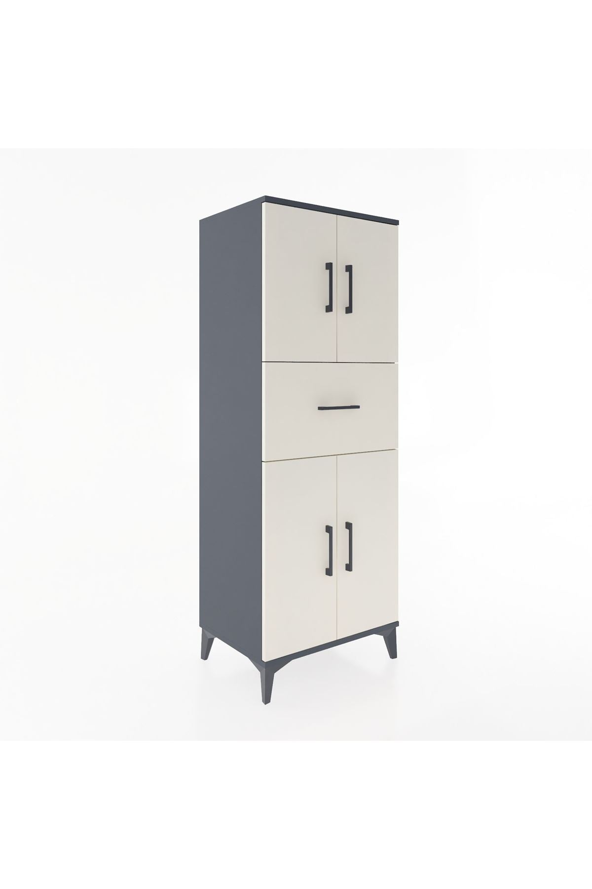 Hyperion Dolap 3 Raflı Tek Çekmeceli 4 Kapaklı 60x44x163 - S53M041V4B