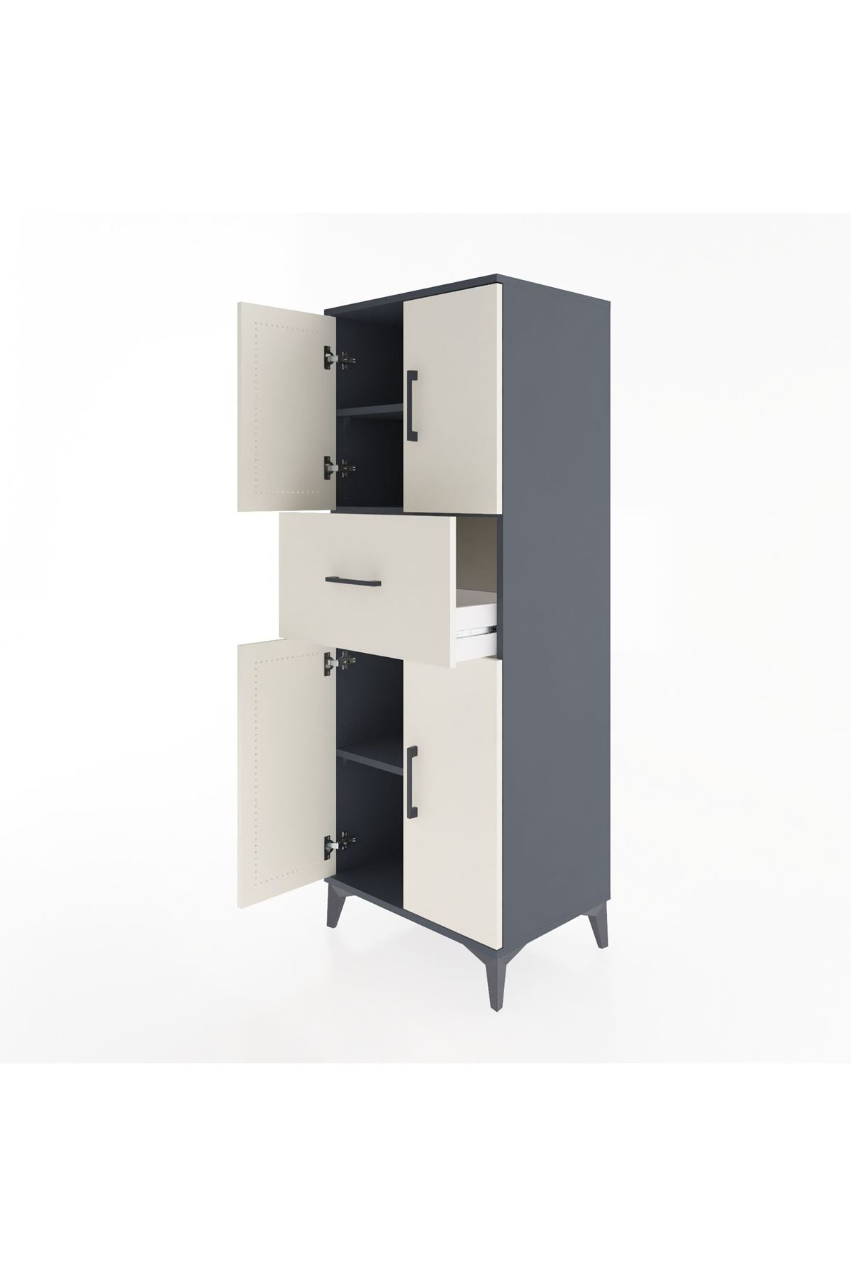 Hyperion Dolap 3 Raflı Tek Çekmeceli 4 Kapaklı 60x44x163 - S53M041V4B